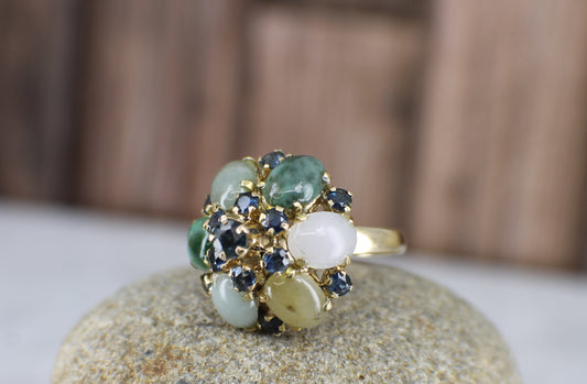 Vintage 14K Jade Ring